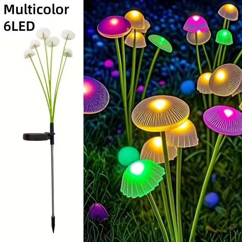 Solar Mushroom Garden Lights – 2 Pack | Dual Mode LED Waterproof Pathway Decor
