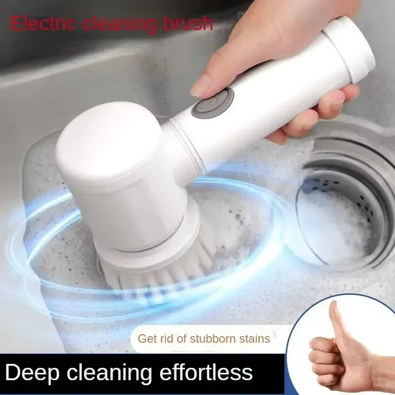 Electric Spin Scrubber with 5 Replaceable Brush Heads