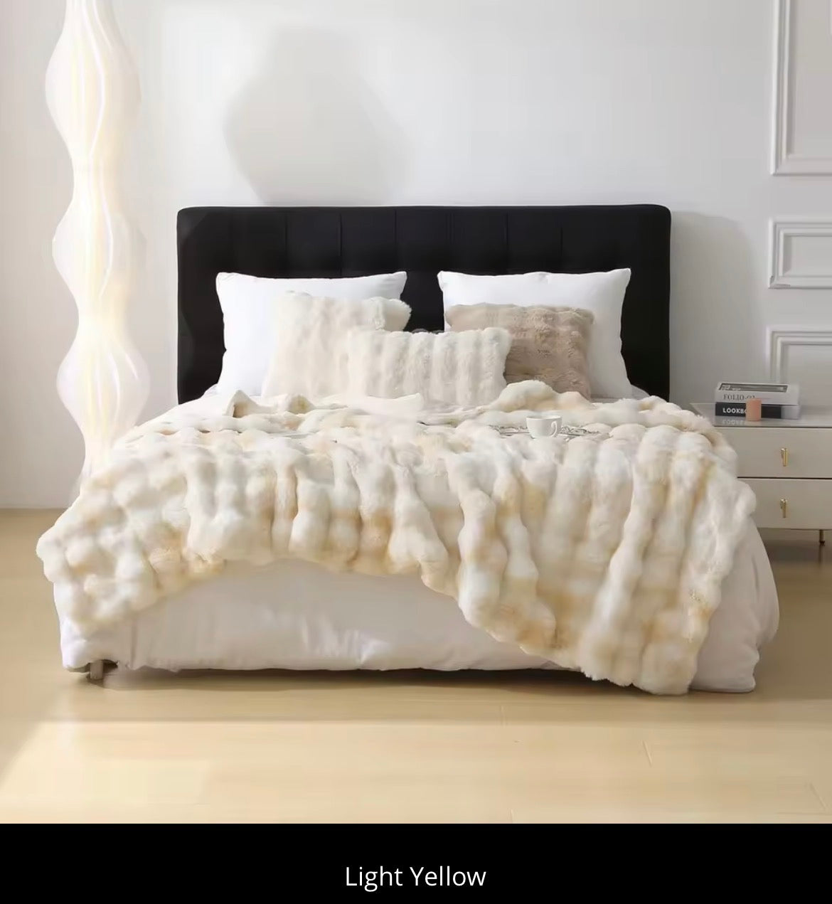 Cozy Faux Rabbit Fleece Blanket – Soft & Warm Throw