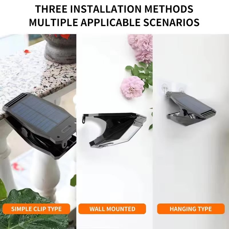 Clip-On Solar Security Lights – 2 Pack | Motion Sensor, 3 Modes, Waterproof