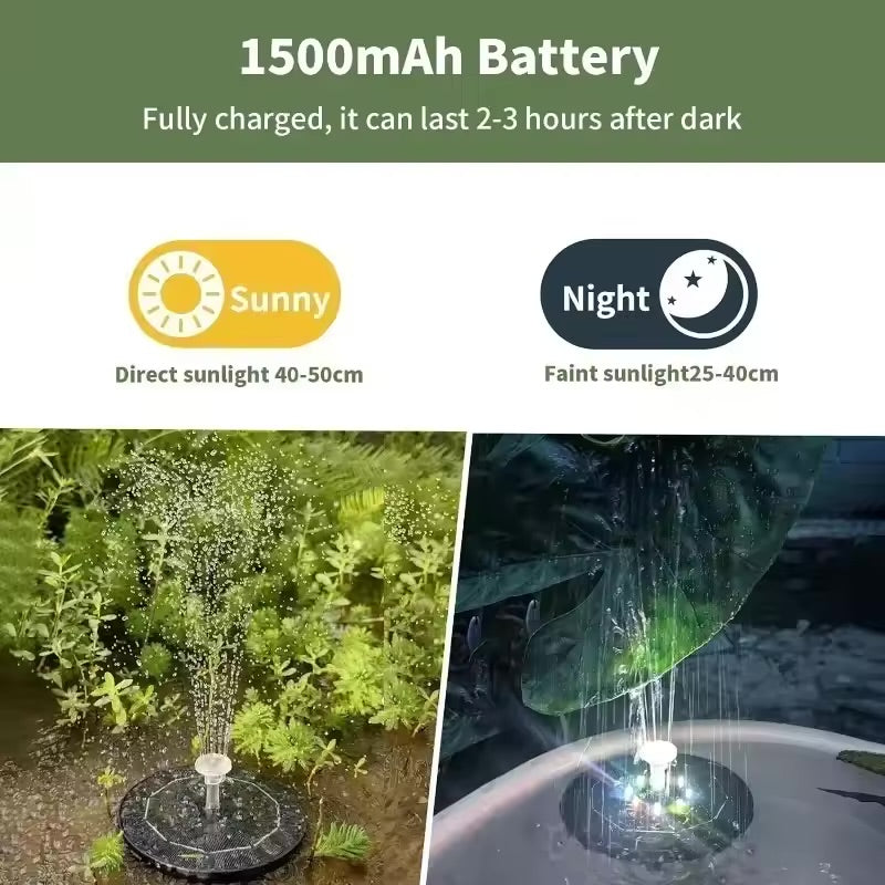 Solar Fountain LED Light for Garden & Pool