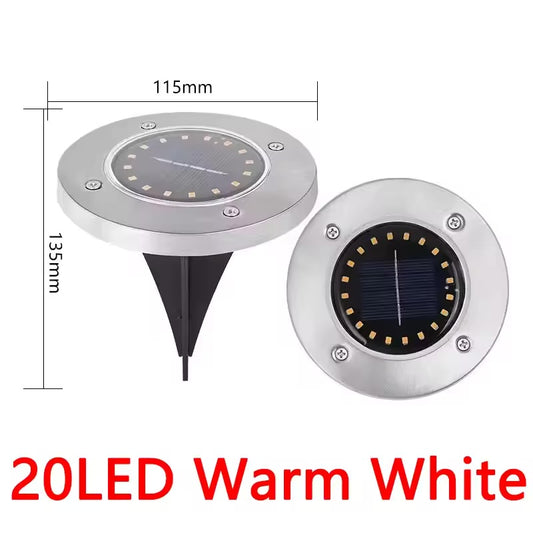 Solar Ground Disk Lights for Garden & Lawn