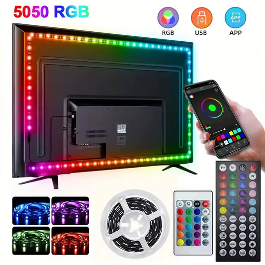 Smart LED Strip Lights — RGB Bluetooth App Control | 5M TV Backlight