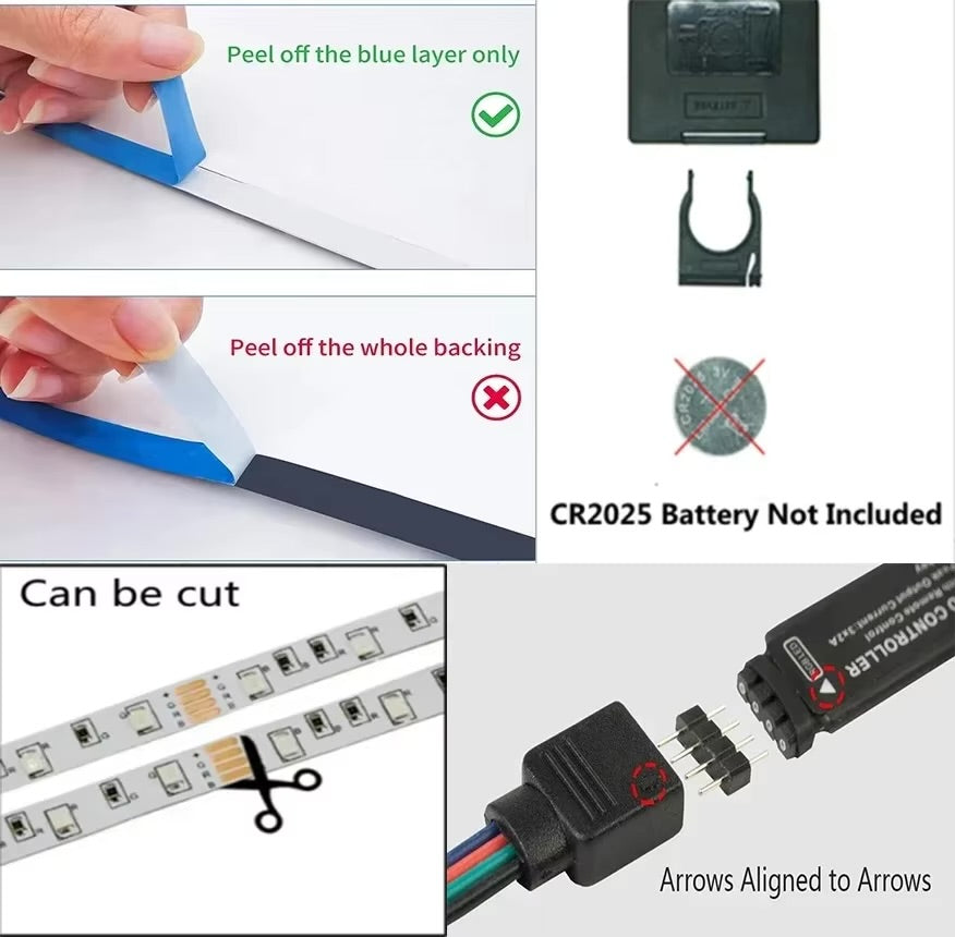 Smart LED Strip Lights — RGB Bluetooth App Control | 5M TV Backlight