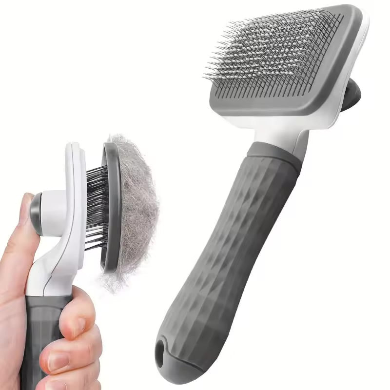 Self-Cleaning Pet Grooming Brush — Dual-Use Slicker Comb for Dogs & Cats