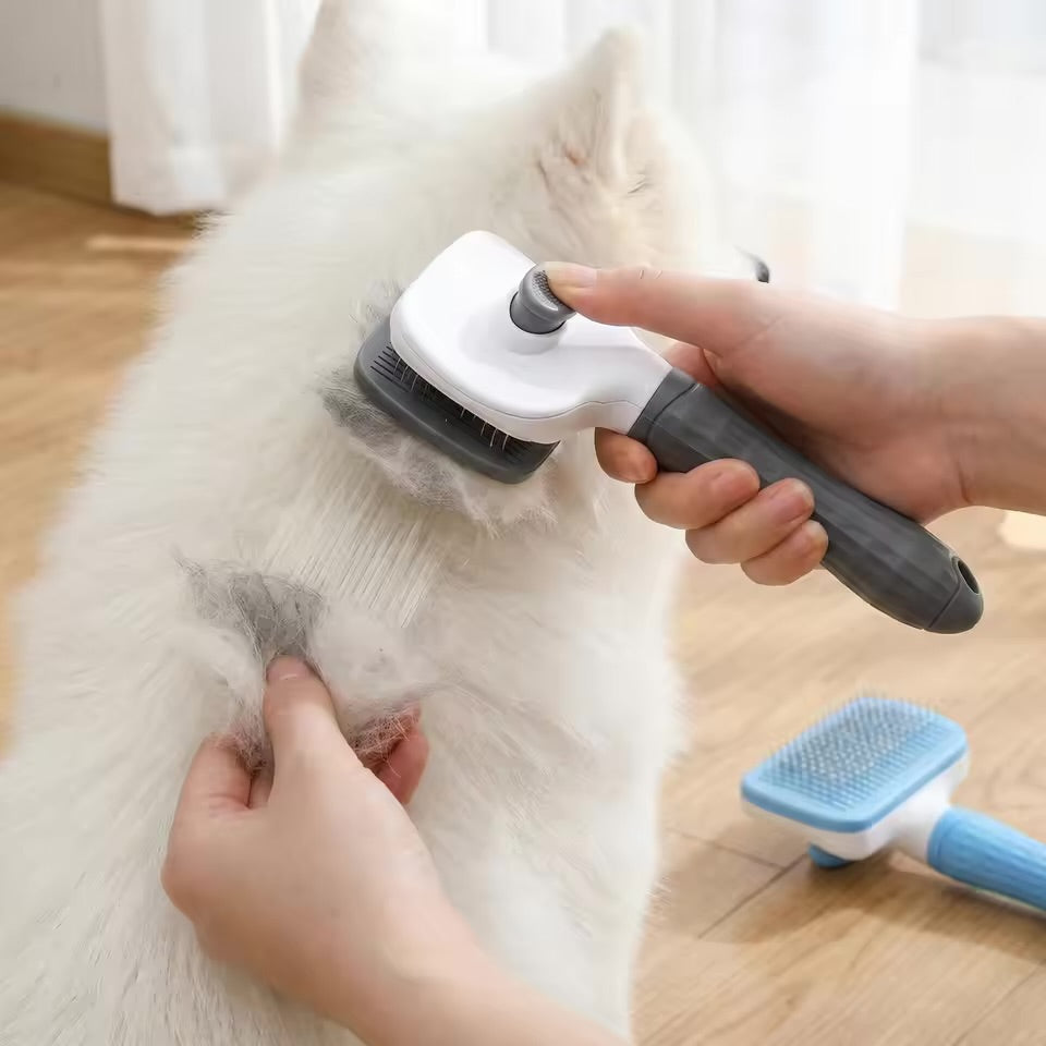 Self-Cleaning Pet Grooming Brush — Dual-Use Slicker Comb for Dogs & Cats