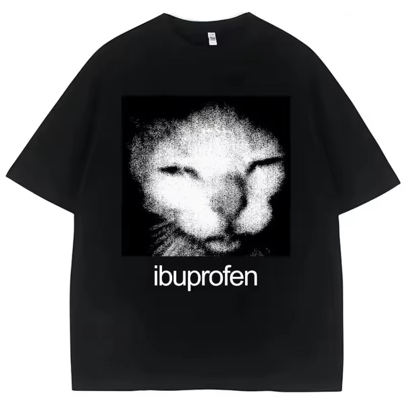 Vintage Funny Ibuprofen Cat Meme Graphic T-Shirt