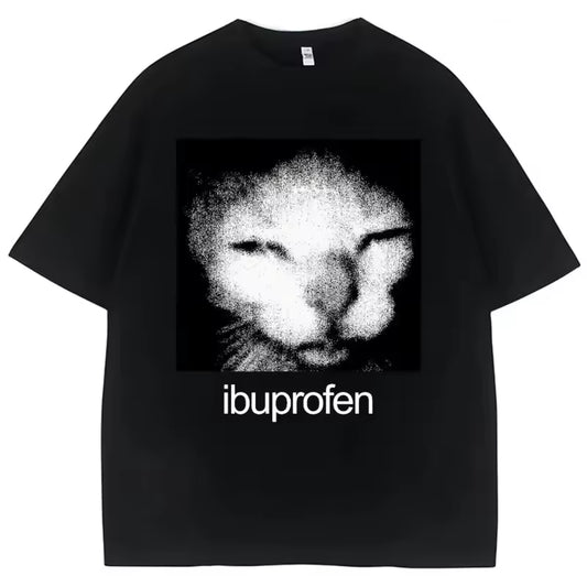 Vintage Funny Ibuprofen Cat Meme Graphic T-Shirt