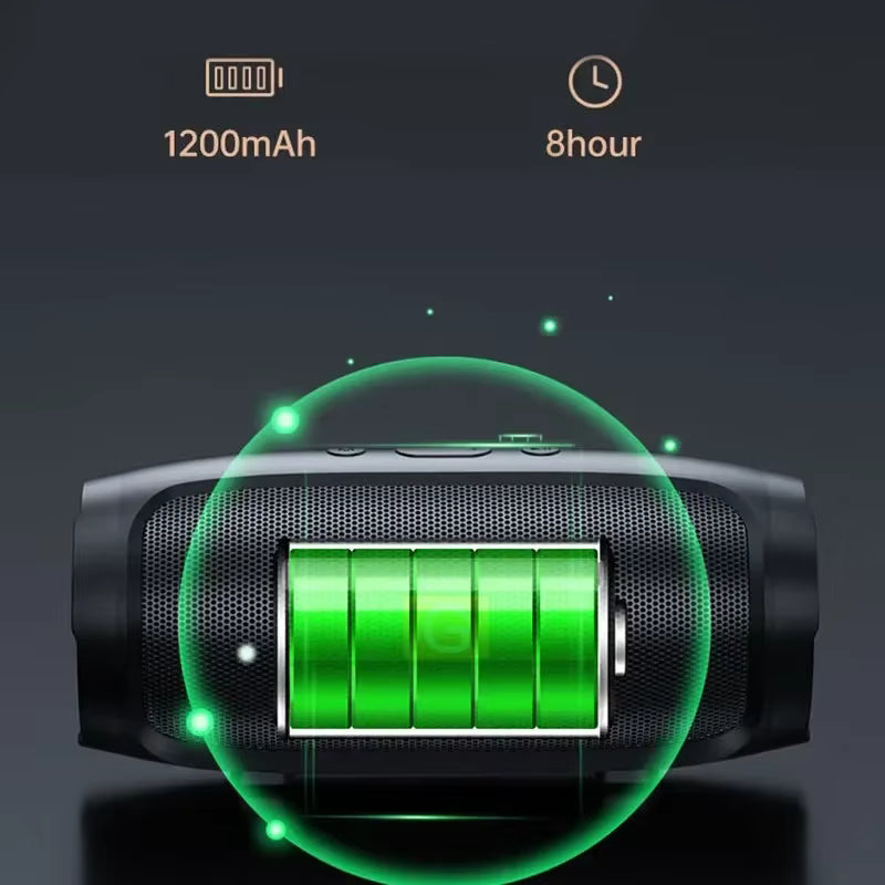 Portable Waterproof Bluetooth Speaker — Subwoofer, FM Radio & TF Card Support