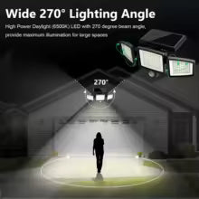 (5/4/3/2/1 pcs) 3-Head Solar Outdoor Light, Motion Sensor Security Light with Wireless Remote Control