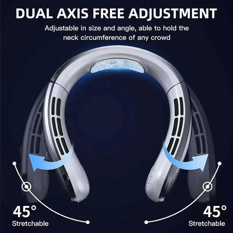 Hands-Free Neck Fan — 8000mAh Bladeless Portable Air Cooler with LED Display