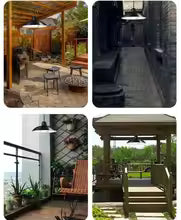 Solar Pendant Chandelier Light — Outdoor & Indoor LED Lamp with Remote Control