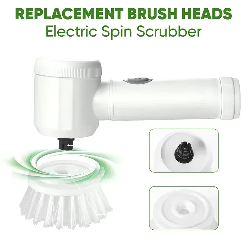 Electric Spin Scrubber with 5 Replaceable Brush Heads
