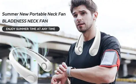 Hands-Free Neck Fan — 8000mAh Bladeless Portable Air Cooler with LED Display